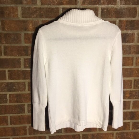 Jillian & Nicole Crisp White Turtleneck Sweater Petite L - Picture 5 of 5